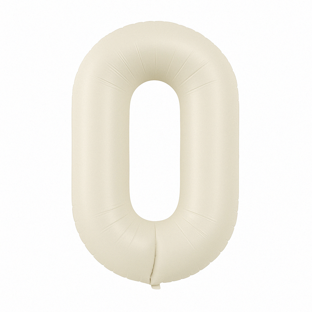 Folijski balon broj 0 – krem bijela, 40″