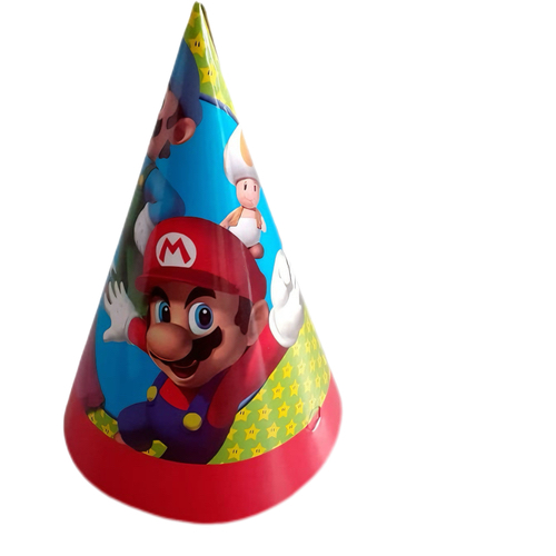 Super Mario paper party hats, 6 pieces