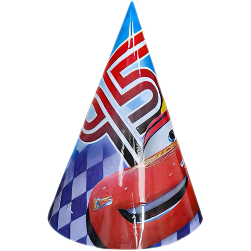 Cars paper party hats, 6 pieces