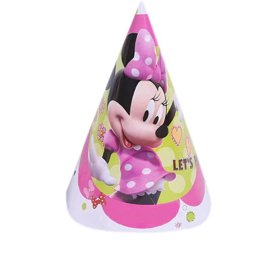 Minnie-2 paper party hats, 6 pieces