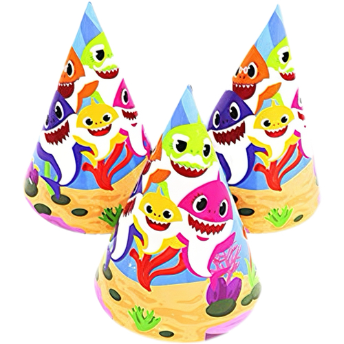 Baby Shark paper party hats, 6 pieces