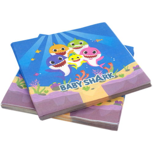 Baby Shark napkins, 20 pieces
