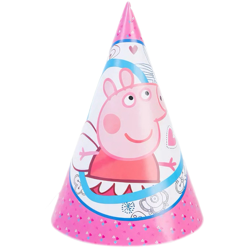 Peppa Pig paper party hats, 6 pieces