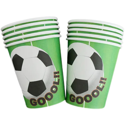 Football paper cups, 240 ml, 10 pieces