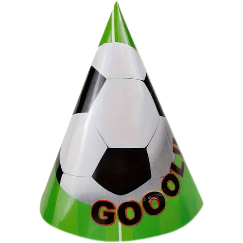 Football paper party hats, 6 pieces