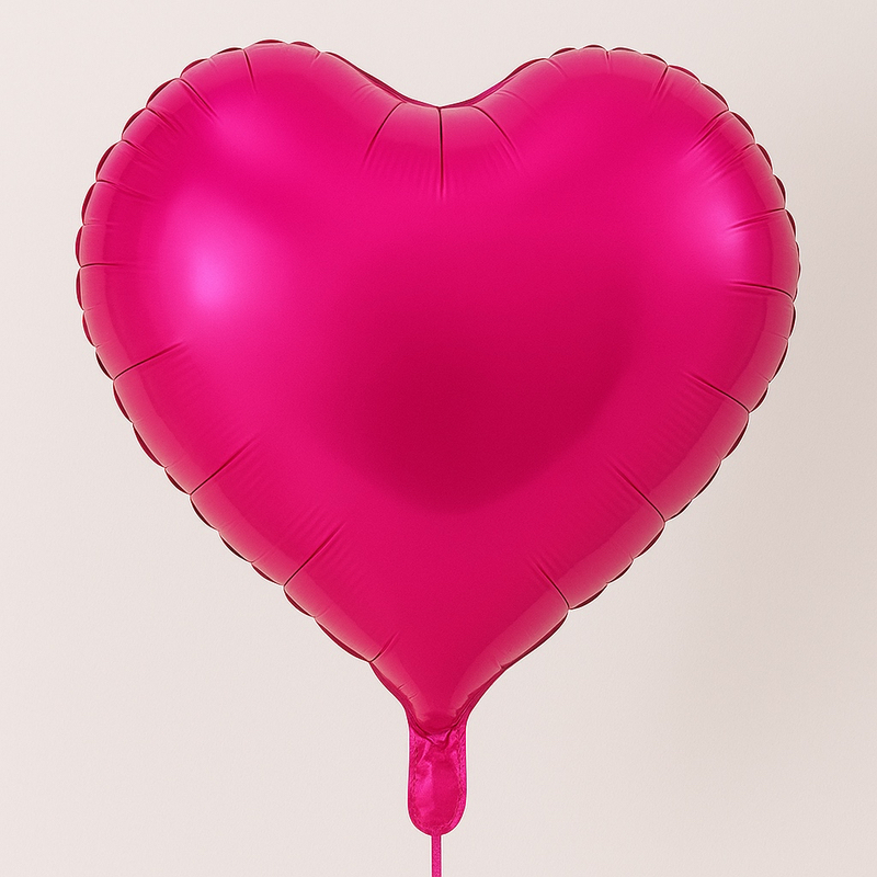Foil heart balloon – glossy deep pink, 18"