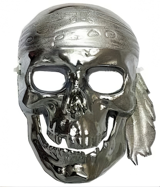 Silver pirate skull mask