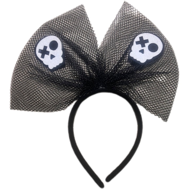 Halloween headband with a bow and skulls