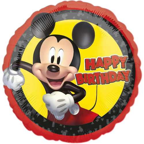 Round foil balloon – Mickey Happy Birthday, 18″