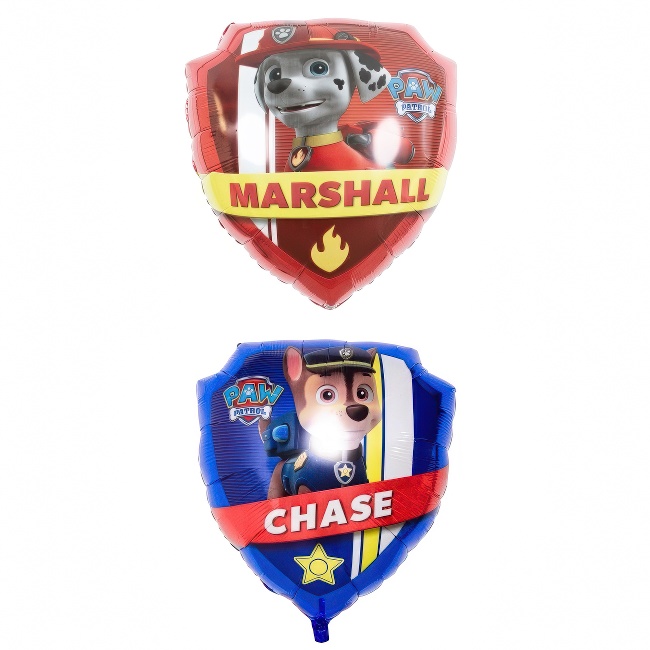 Foil balloon – Paw Patrol badge, Marshall and Chase