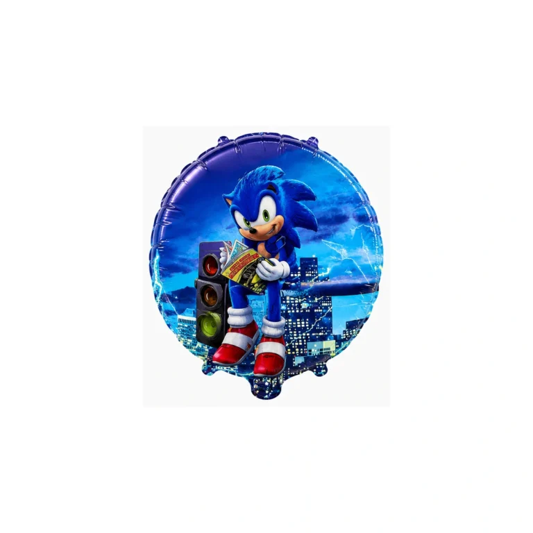 Okrugli folijski balon – Sonic s knjigom, 18″