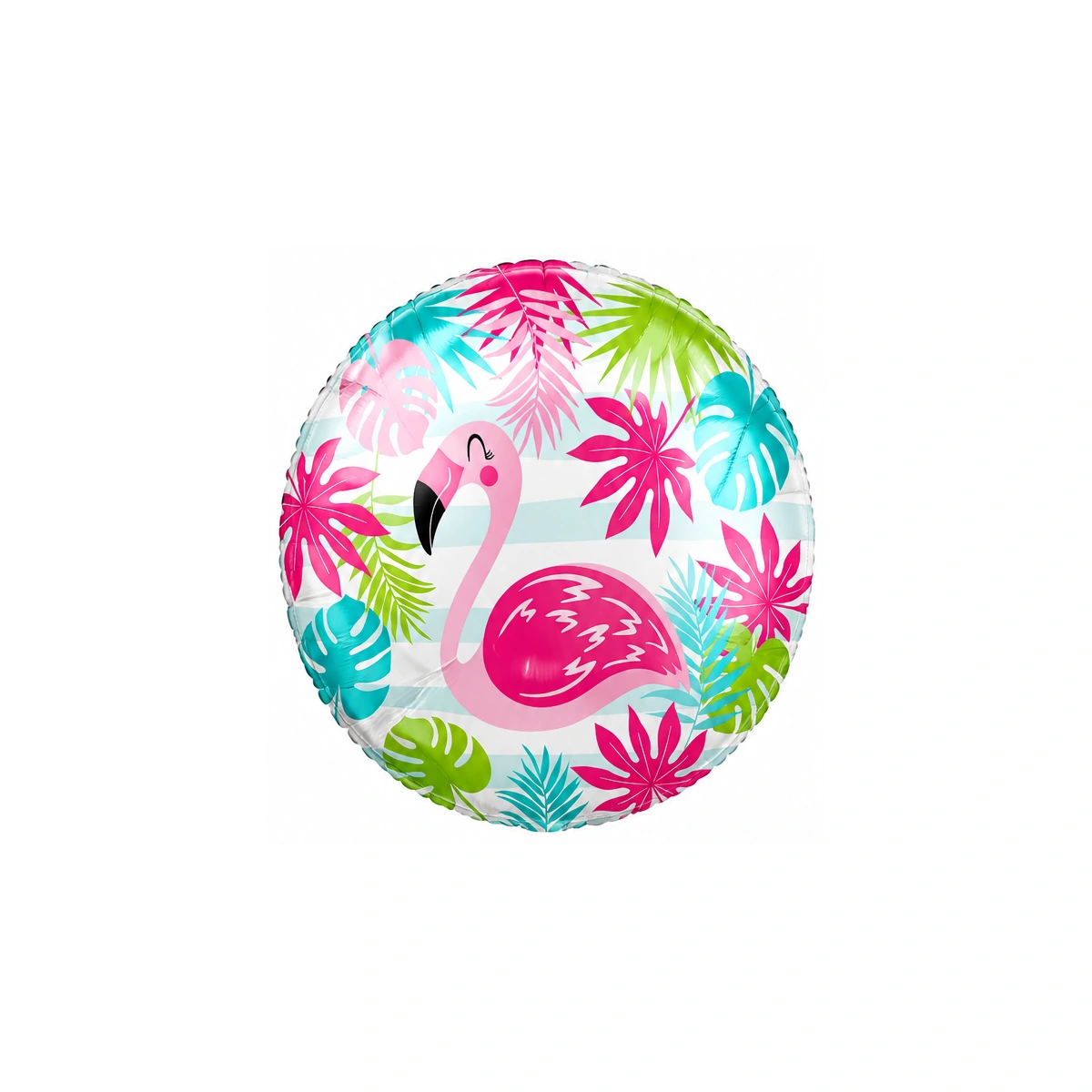 Flamingo foil balloon – multicolour, round, 18″
