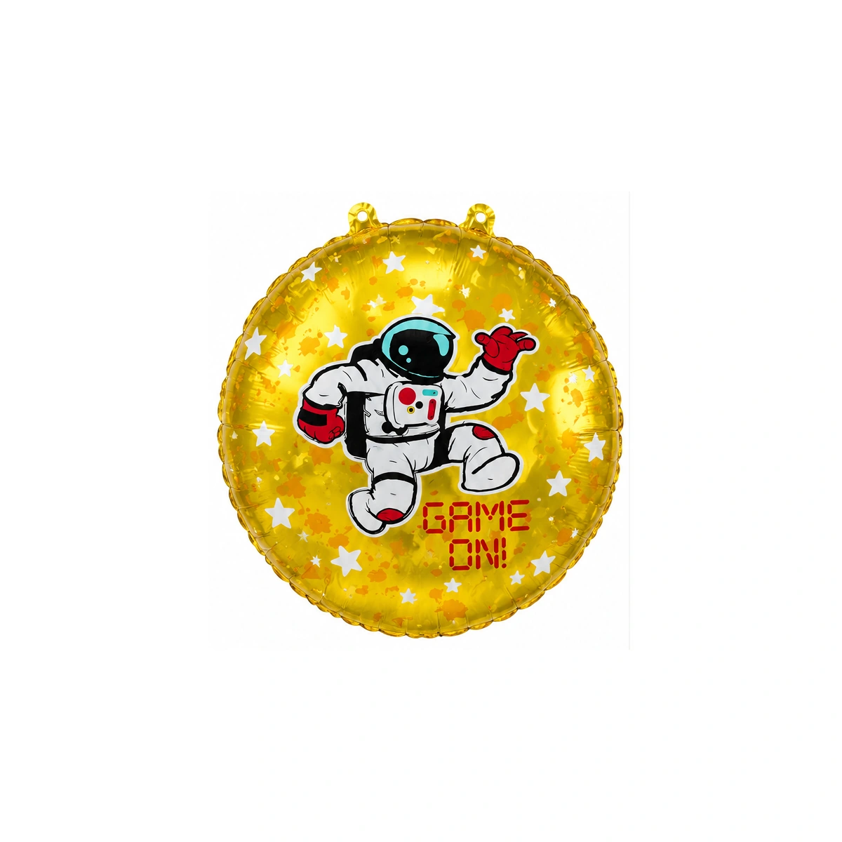 Folijski balon astronaut Game On – zlatni, okrugli, 18″