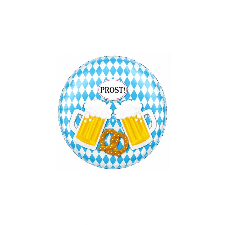 Okrugli folijski balon – Prost, pivski motiv, 18″