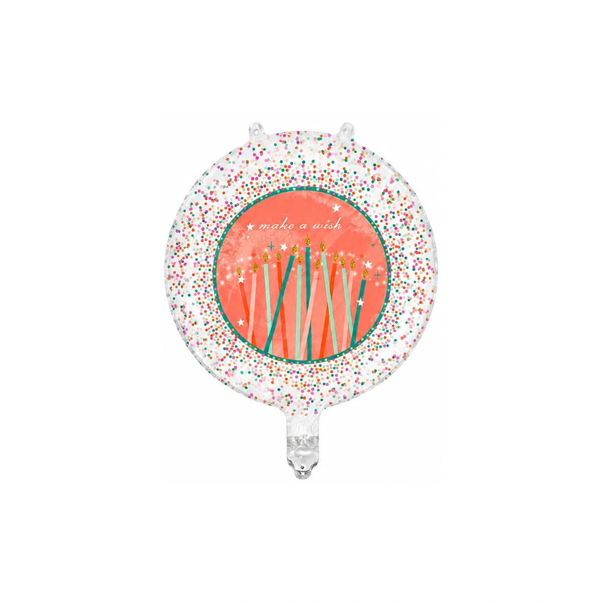 Round Make a Wish foil balloon – pink with candles, 18″