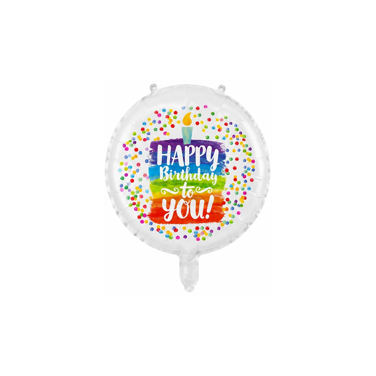 Круглый фольгированный шар Happy Birthday to You – свеча и конфетти, 18″