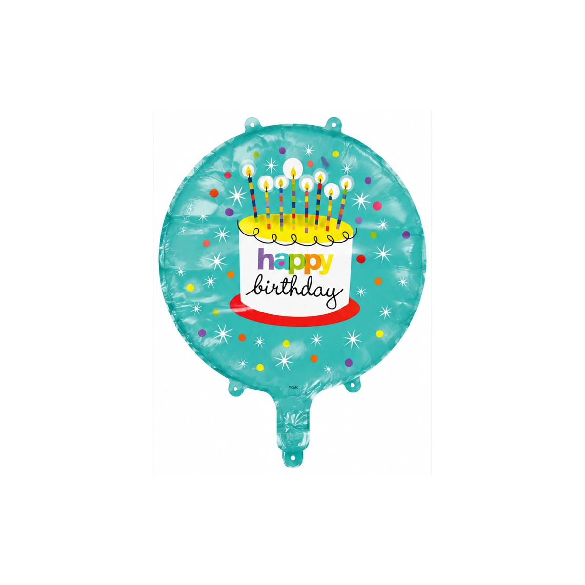 Круглый фольгированный шар – праздничный торт Happy Birthday, 18″