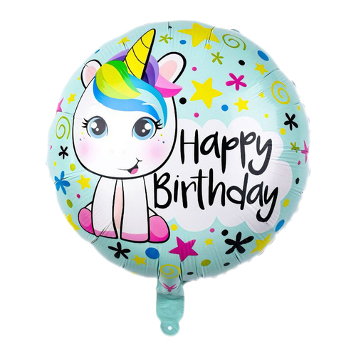 Round foil balloon – baby unicorn, 18″