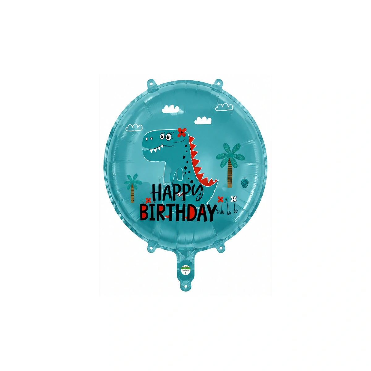 Round foil balloon – Happy Birthday dinosaur, 18″