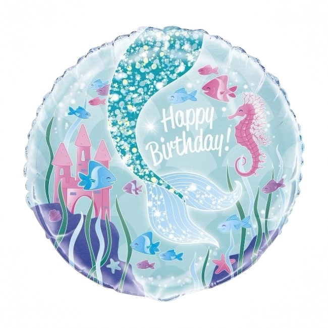 Round foil balloon – mermaid tail, 18″