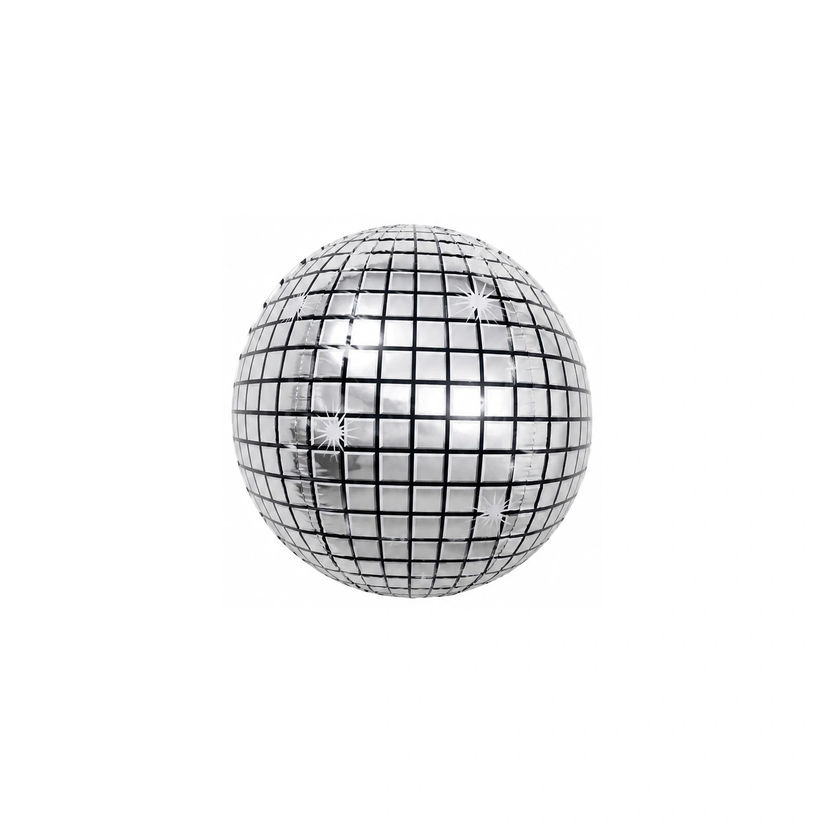 4D foil balloon – silver disco ball