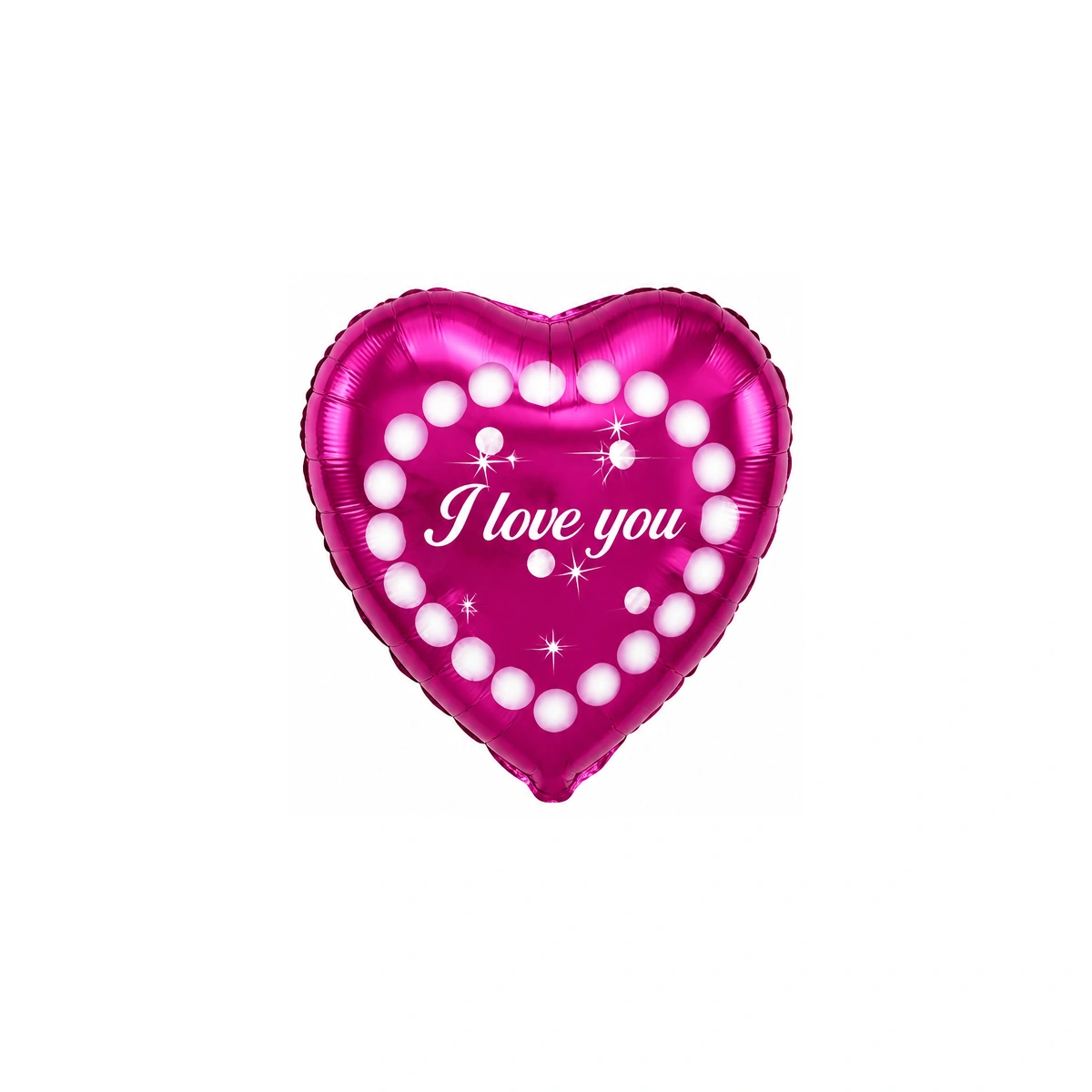 Фольгированный шар-сердце – I Love You, фуксия