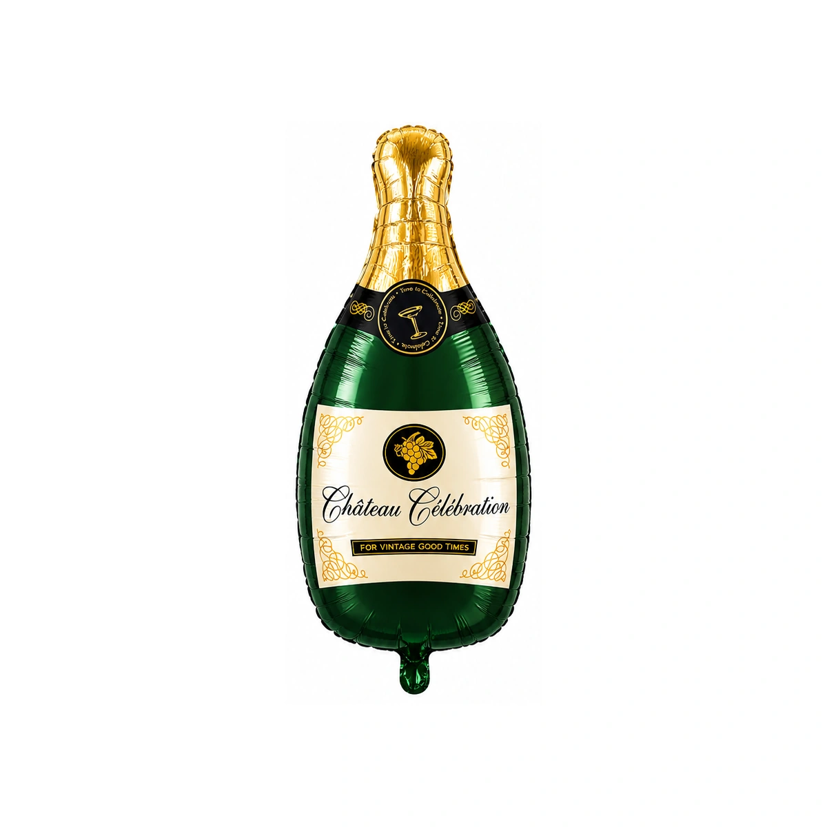 Foil balloon – green champagne bottle