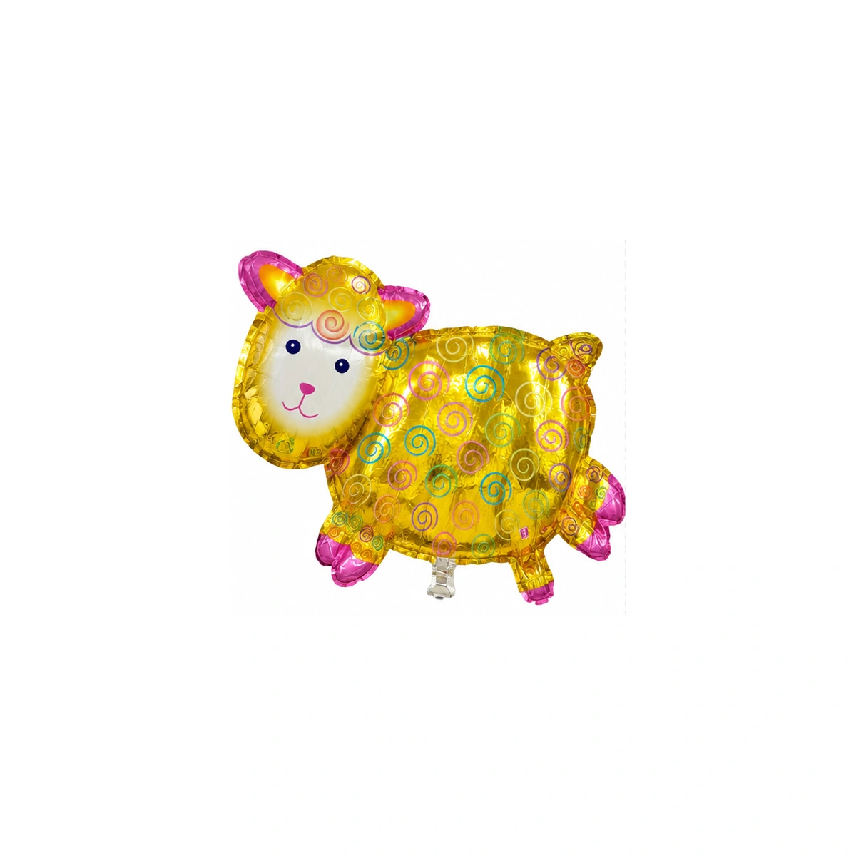 Foil balloon – gold lamb with colourful swirls