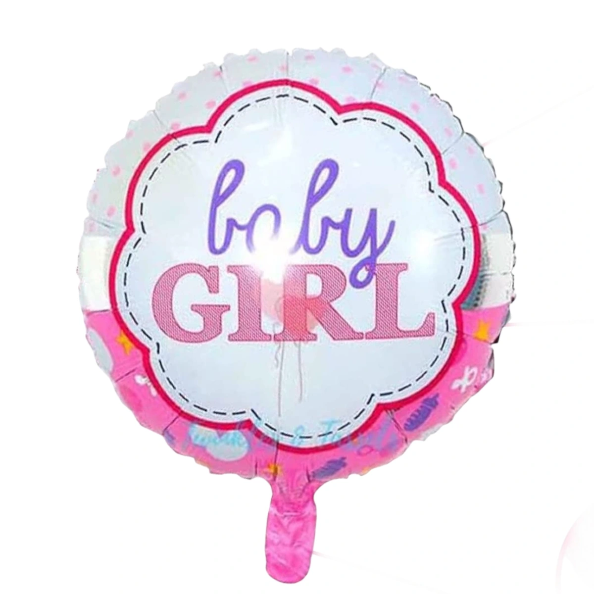 Фольгированный шар Baby Girl – розовый значок, 18″