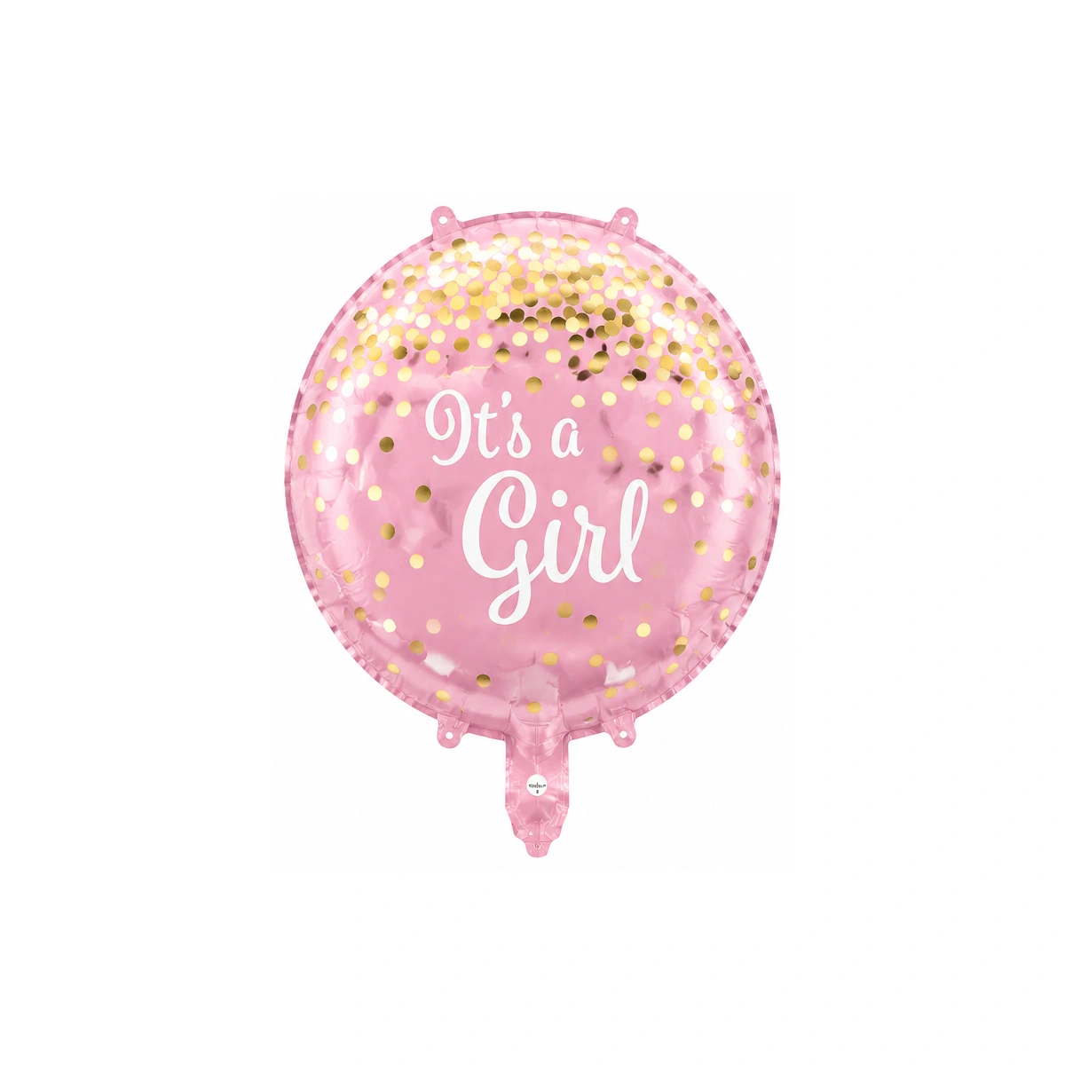 Okrugli folijski balon – It's a Girl, zlatne konfete, 18″