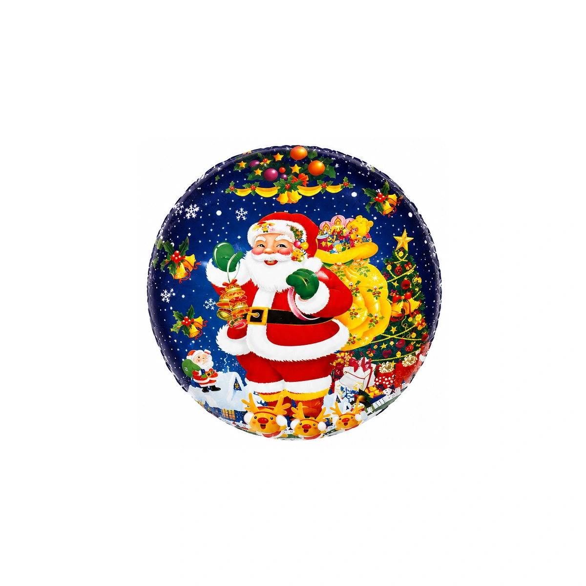 Round foil balloon – Santa Claus, dark blue, 18″