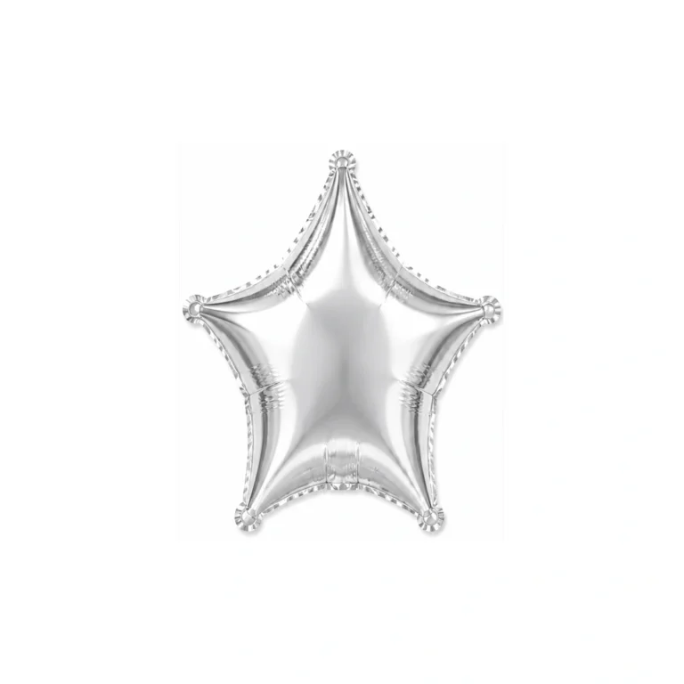 Star foil balloon – satin grey, 18″