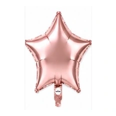 Star foil balloon – rose gold satin, 18″