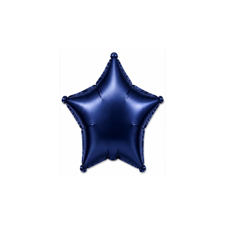 Star foil balloon – satin dark blue, 18″