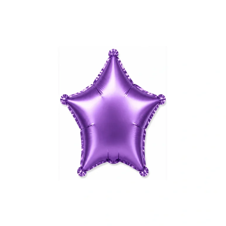 Star-shaped foil balloon – purple satin, 18″