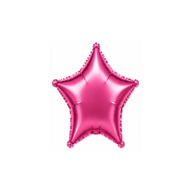 Star-shaped foil balloon – pink satin, 18″