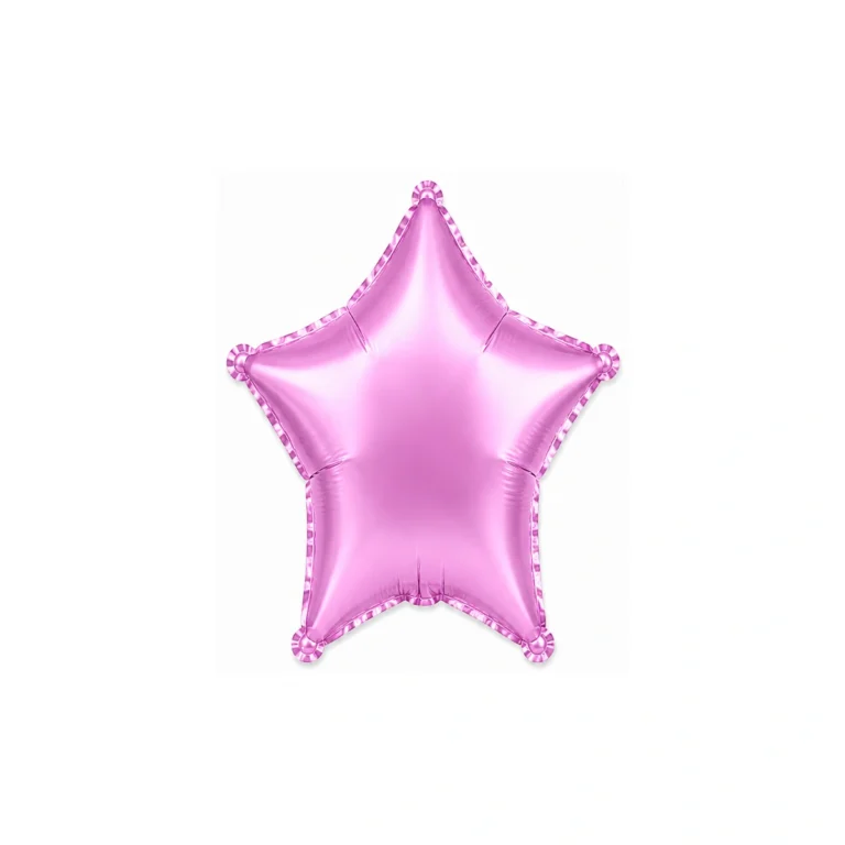 Star-shaped foil balloon – lilac pink satin, 18″