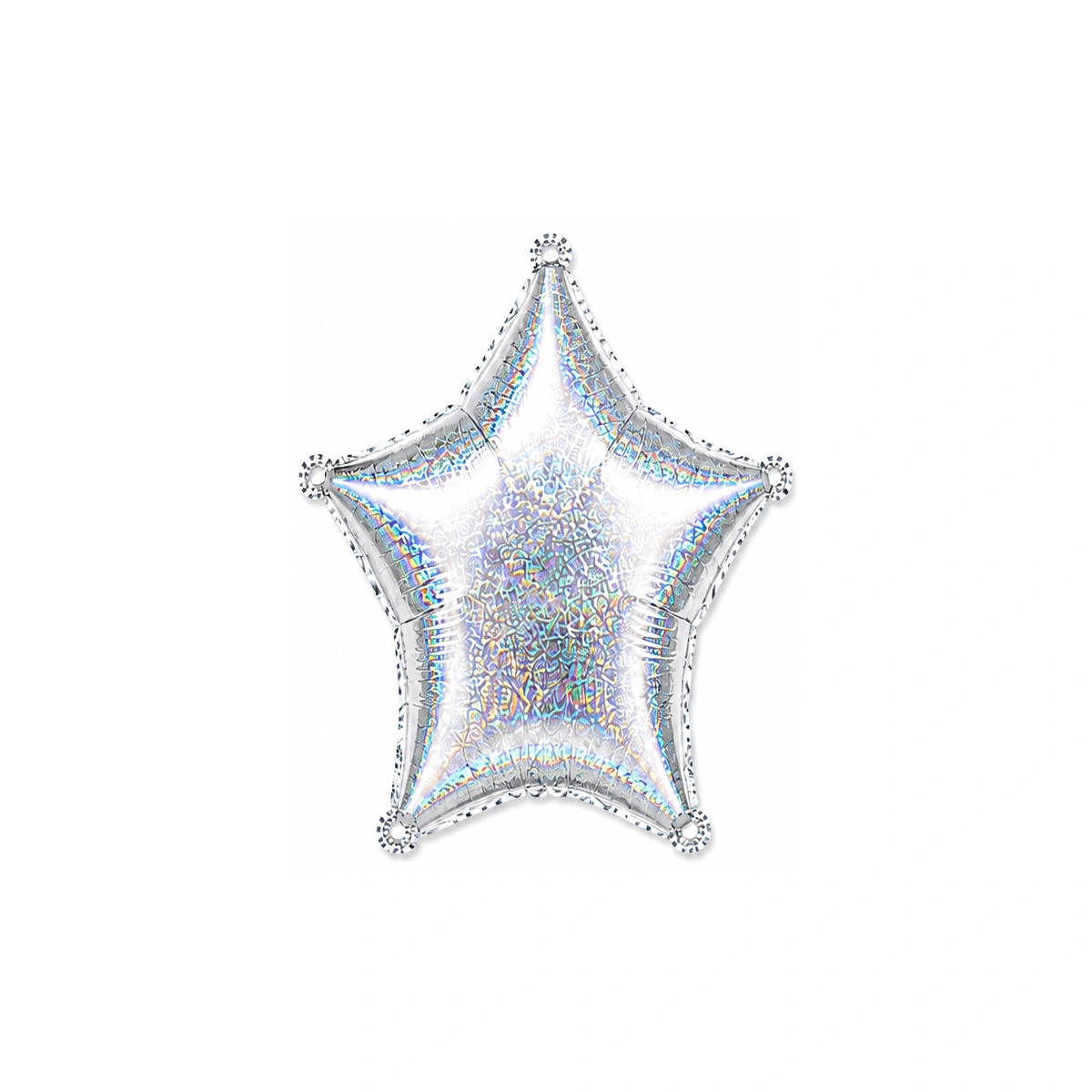 Folijski balon zvijezda – srebrni glitter, 18″