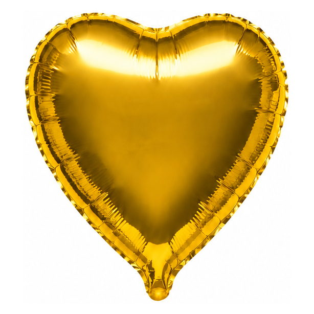 Heart foil balloon – gold satin, 18″
