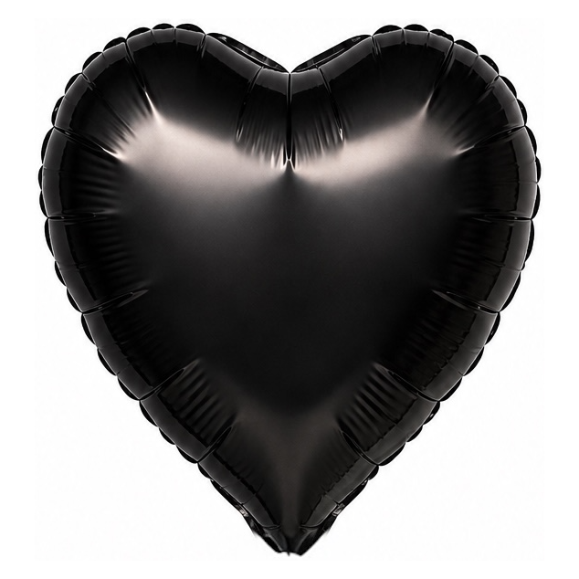 Heart foil balloon – black satin, 18″