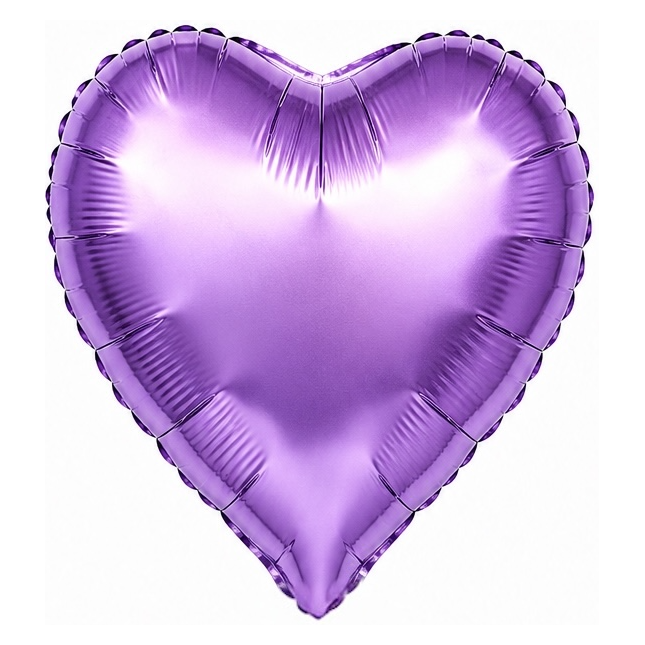 Heart foil balloon – light purple satin, 18″