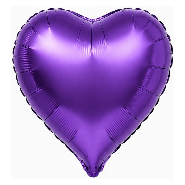 Heart foil balloon – dark purple satin, 18″