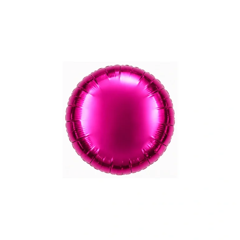 Round foil balloon – dark pink, glossy, 18″