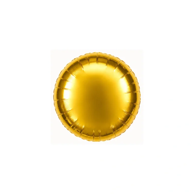 Round foil balloon – gold, glossy, 18″