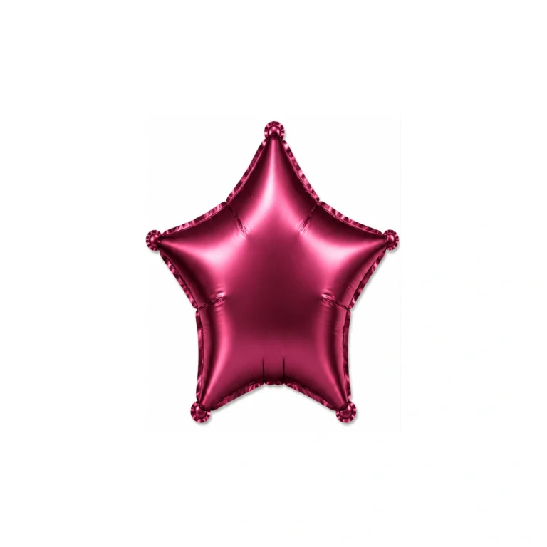 Star foil balloon – burgundy satin, 18″