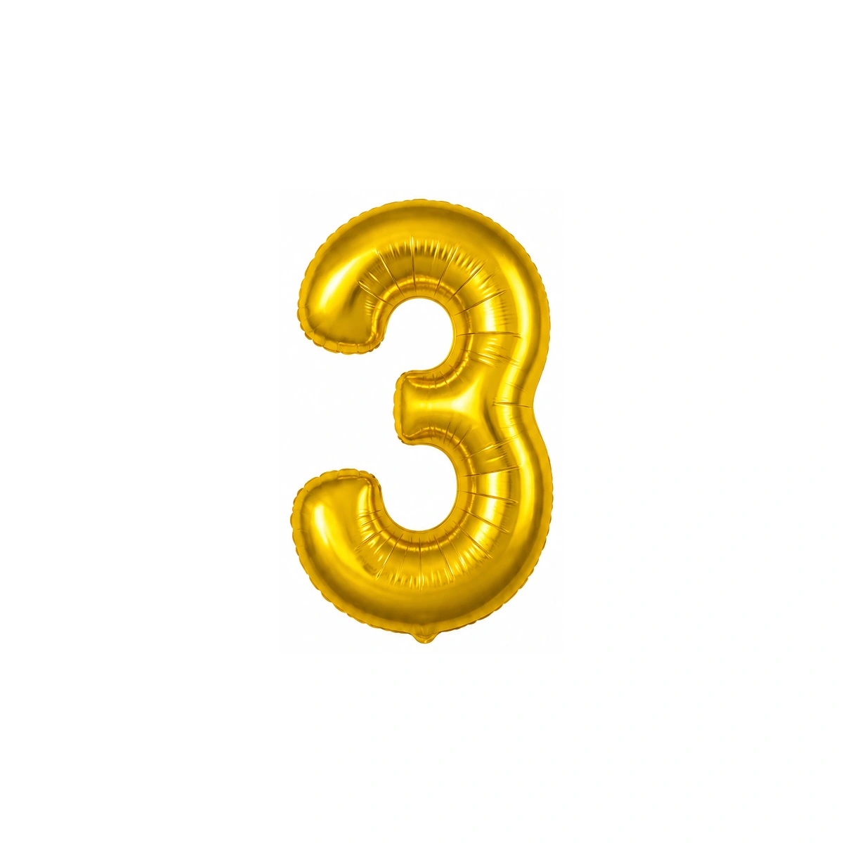 Number 3 foil balloon – glossy gold, 40″