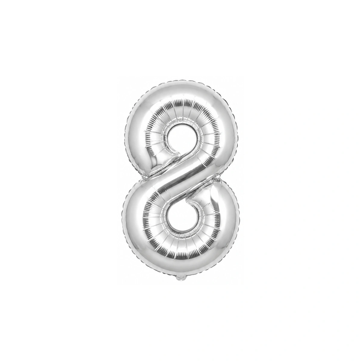 Number 8 foil balloon – glossy silver, 40″