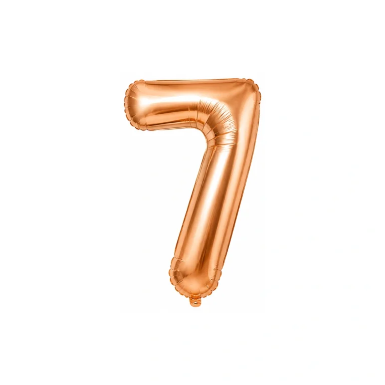 Number 7 foil balloon – rose gold, 40″