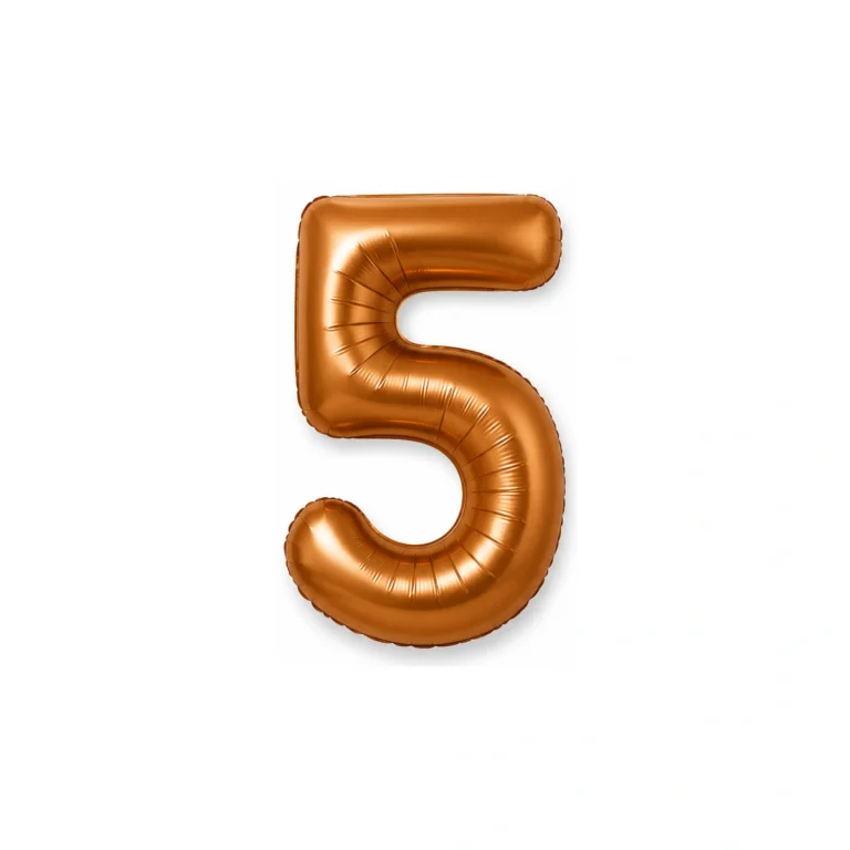 Number 5 foil balloon – glossy chocolate, 40″