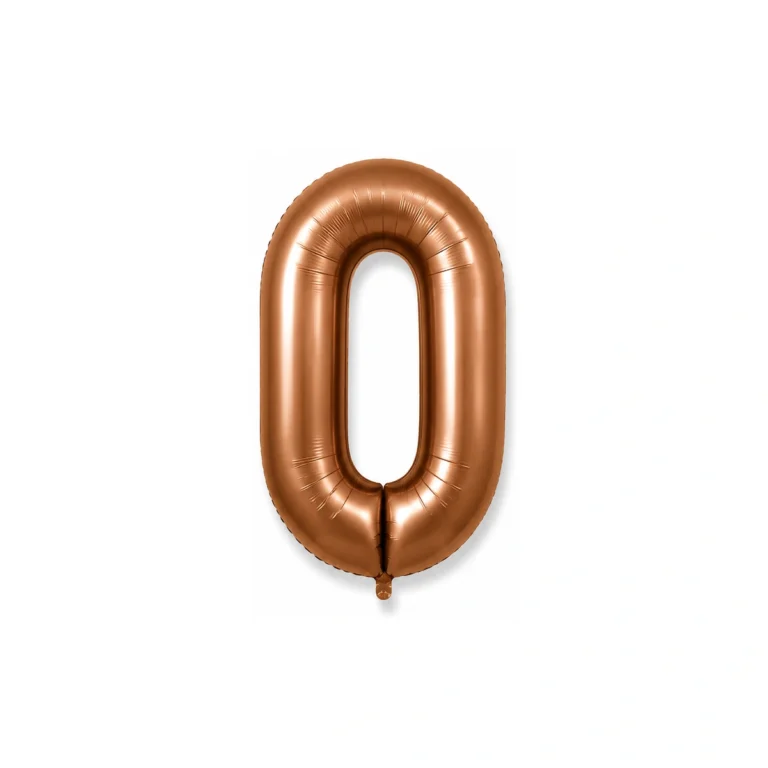 Number 0 foil balloon – glossy chocolate, 40″